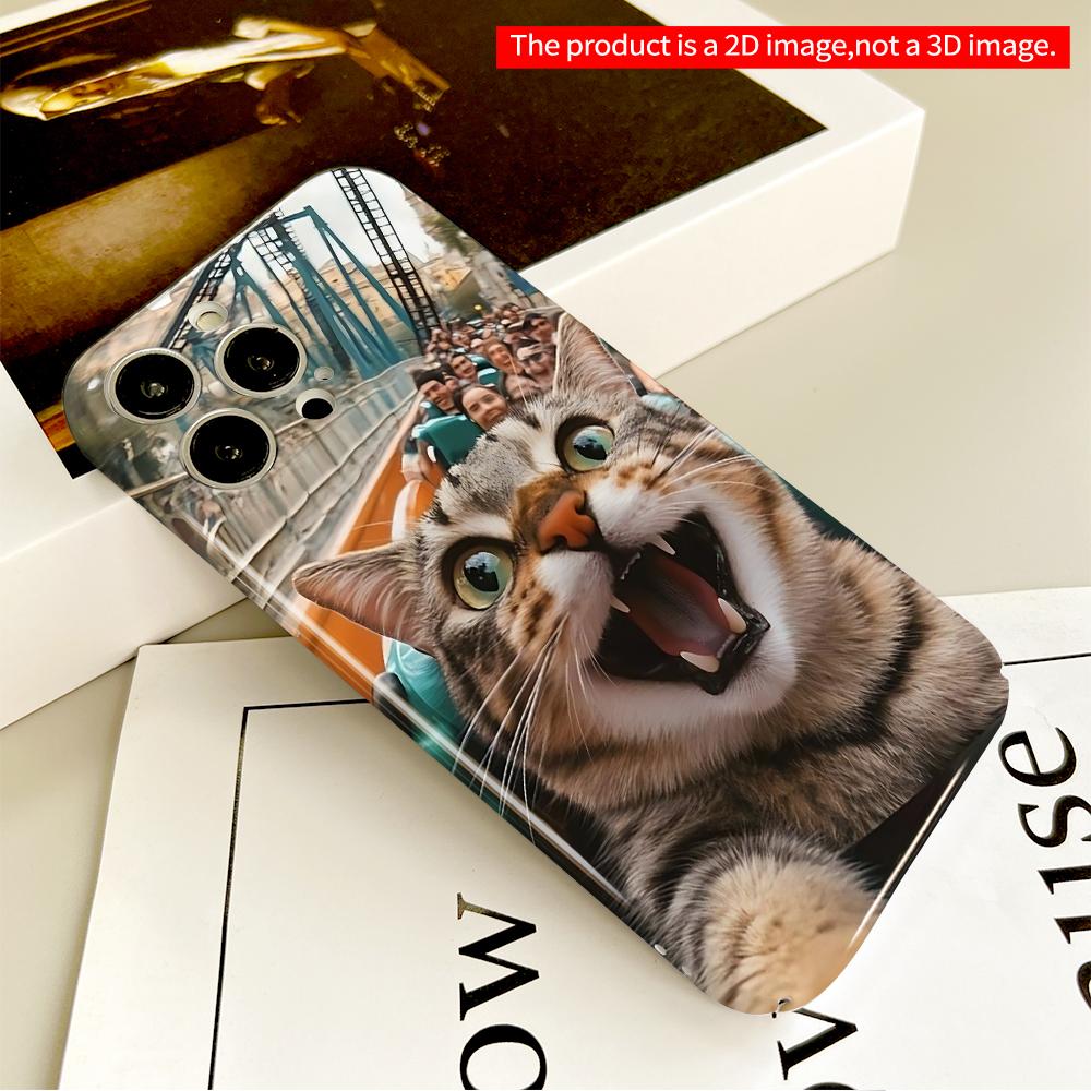 Cat on Roller Coaster Phone Case All inclusive film hard phone case, compatible with iPhone 18 Pro Max 17 16 15 14 13 12 11