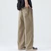 American Simple Trendy Brand Loose Straight Long Pants Men's Solid Color Versatile Commuting Comfortable Elastic Waist Casual Pants Men