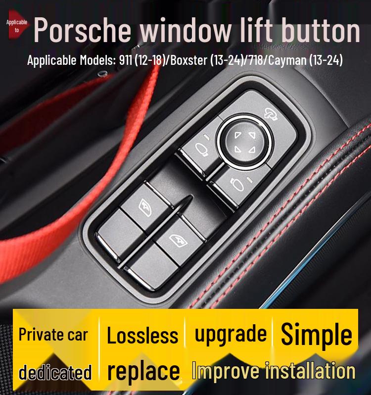Compatible with Porsche 911 Coupe, 718 Cayman, and Boxster Window Glass Lifter Button