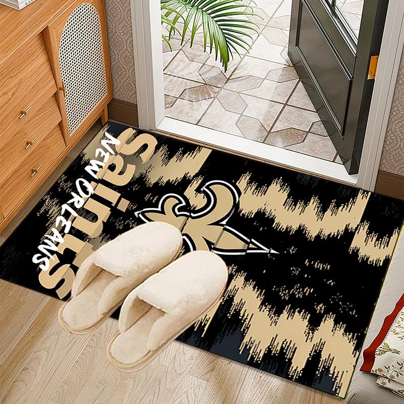 Orleans Saints Logo Rug Office Carpet Non-Slip Mat, Chair Rug Floor Covering for Gaming, Bedroom, Living Room , Home Decor Christmas Gift
