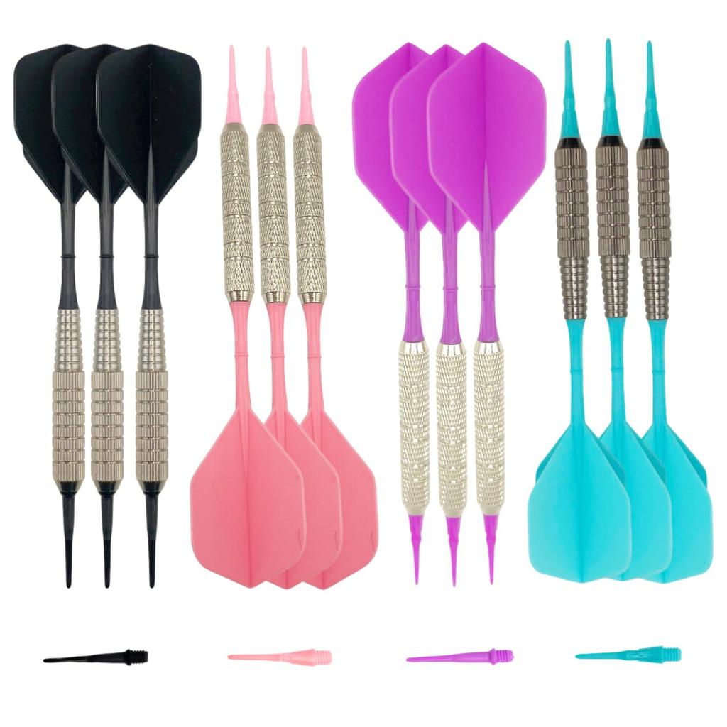 Darts 12 house for 100 soft darts set, 16g, pieces, shaft, flight, integrated, darts, beginners, practice, tips,