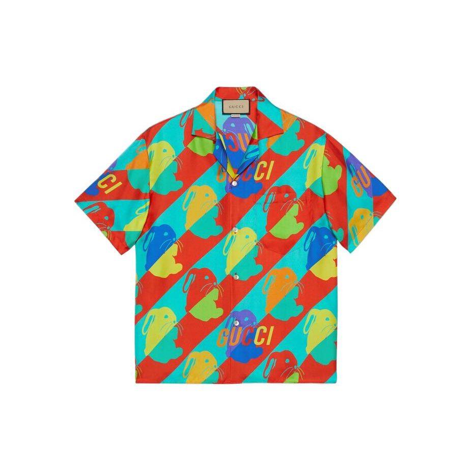 Gucci Camp Collar Bunny Print Shirt 723823-ZAL0S-4886
