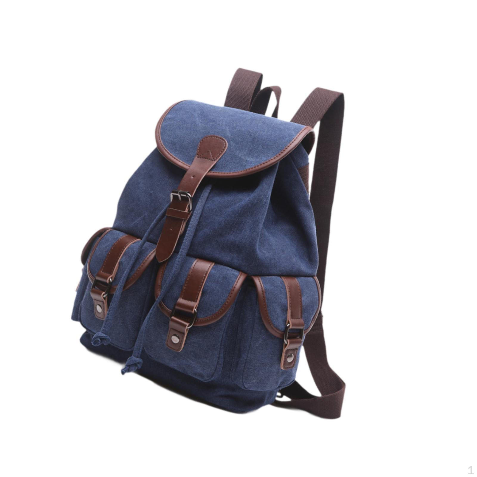 

Холщовый рюкзак, повседневный рюкзак для девочек, школьный рюкзак с завязками Dark Blue