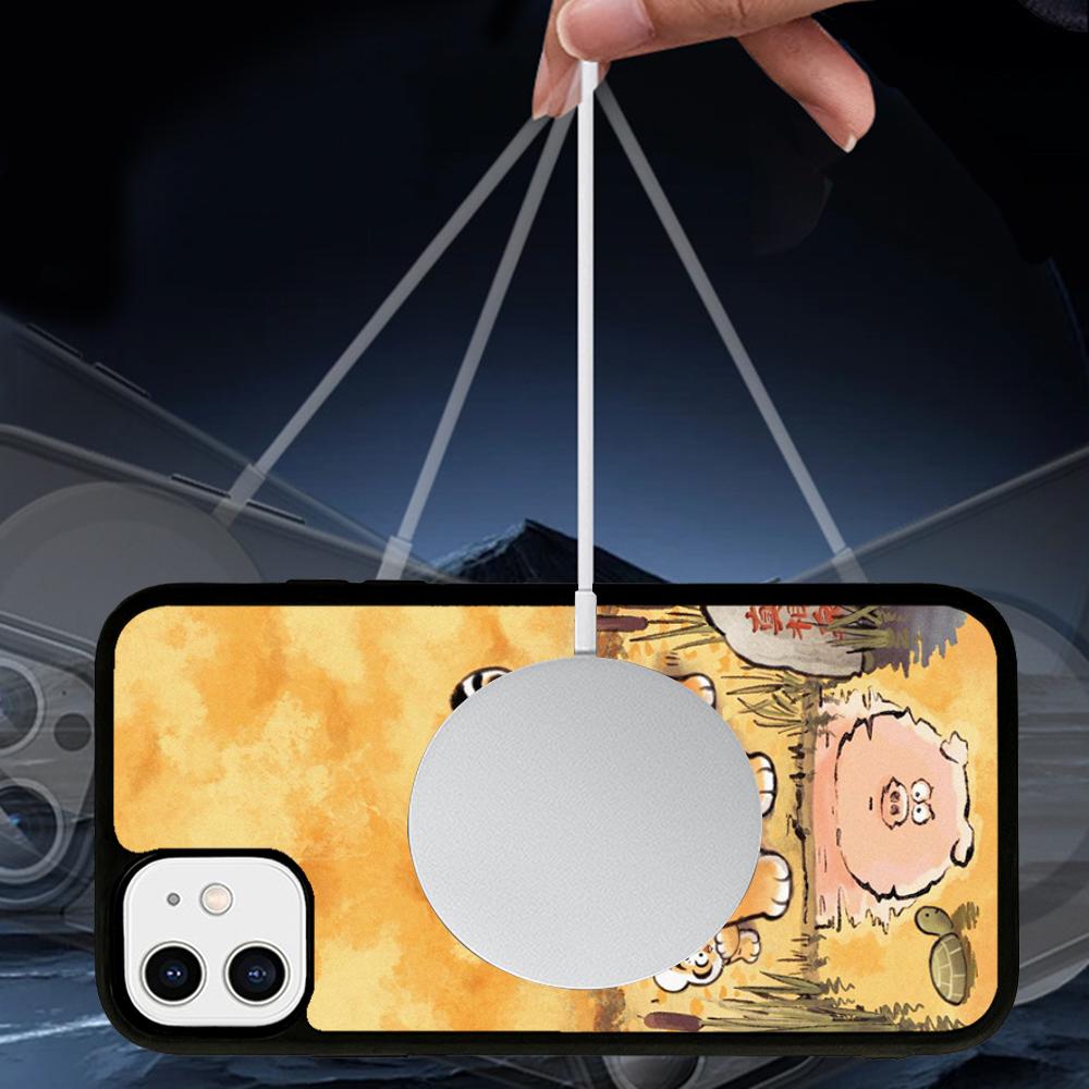 Funny Fat Tiger Phone Case Magnetic Case For IPhone 16 14 13 12 11 15 Pro Max Plus For Magsafe Wireless Charge Cover