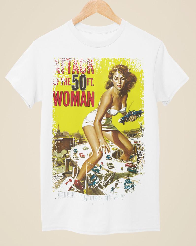 Attack of the 50ft Woman - Movie Poster Inspired Unisex White T-Shirt Unisex T-Shirt XXXXL