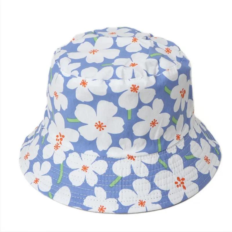 

LDSLYJR Four Seasons Cotton Print Bucket Hat Fisherman Hat Outdoor Travel Hat Sun Cap Hats for Men and Women 226 небо синє кольору
