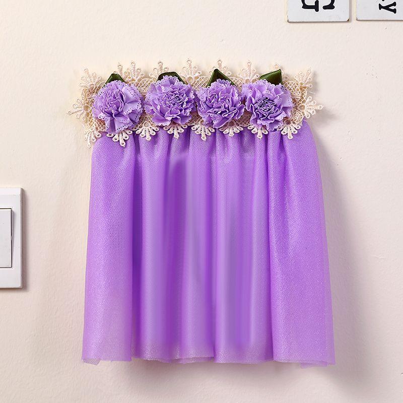 

Fabric Electric Meter Box Decorative Creative Blocking Door Visual Doorbell Phone Cover Transformer Multimedia Collective Line Box Wall Sticker Carnation Purple 25cm long and 30cm high