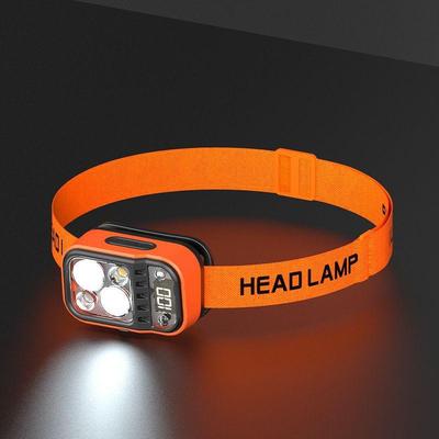 Leichte Mehrquellen-Outdoor-Lauf- und Angel-Stirnlampe mit langer Akkulaufzeit und Digitalanzeige