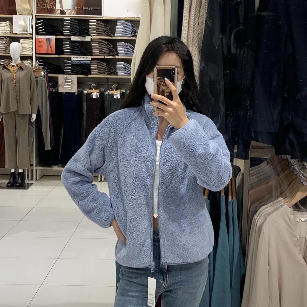 Girls pink coral fleece jacket women's autumn and winter fleece thickened versatile outer wear stand-up collar lamb fleece loungewear sweater