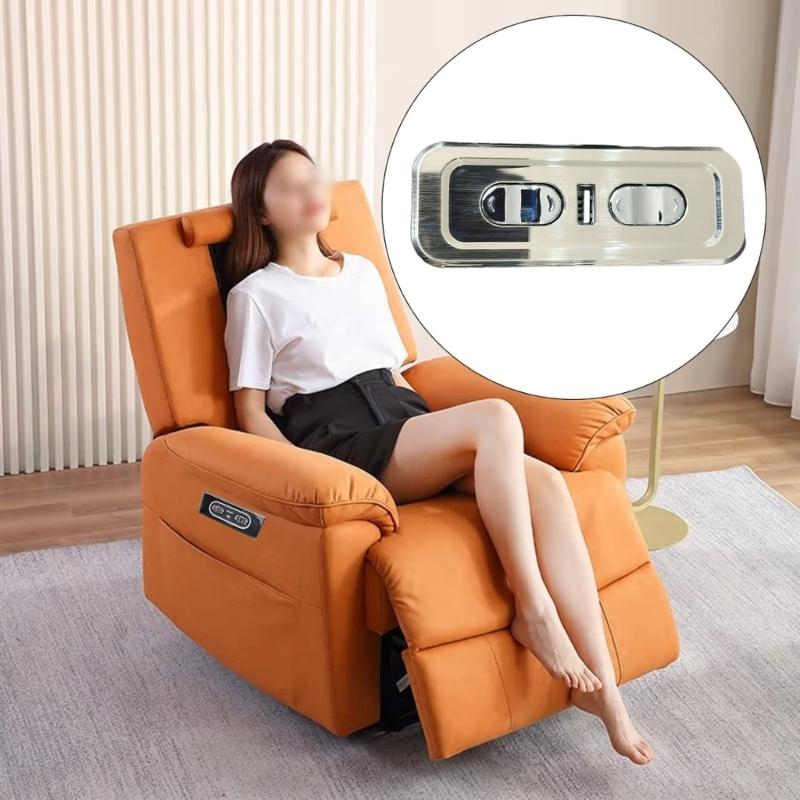 ABS Electric Recliner Switches Double Motor Controllers Silents Operations USB Charging Ergonomic Handheld Designs