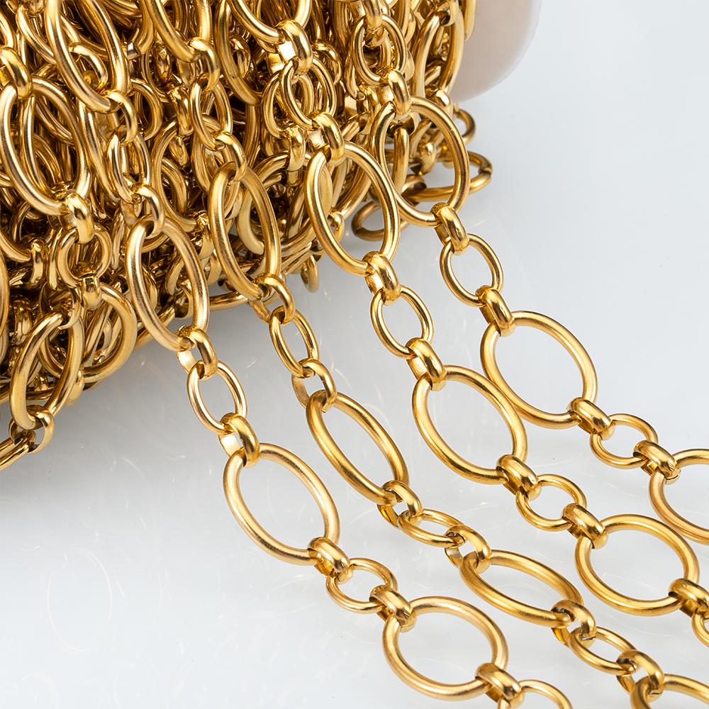 1M Stainless Steel Flat Square Frame Link Chains DIY Men Heavy Chunky Hip Hop Style Jewelry Making Necklace Bracelet Bag Chain