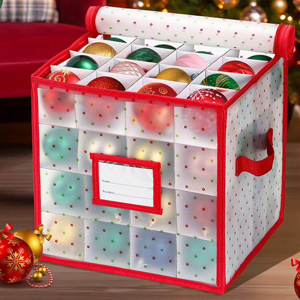 High Quality 64-Compartment Christmas Decoration Ball Storage Box Foldable Multi-Functional Storage Bag with Dividers Organizer