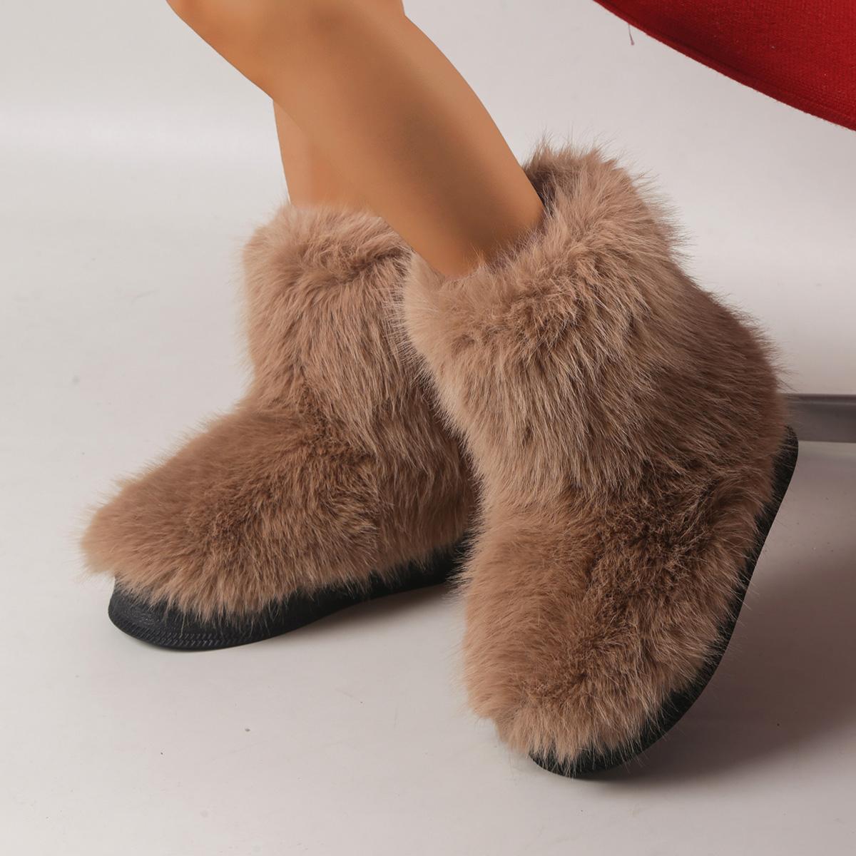 

Модные зимние женские пушистые искусственные плюшевые женские теплые роскошные туфли женские меховые сапоги модная зимняя обувь 42 жёлтый