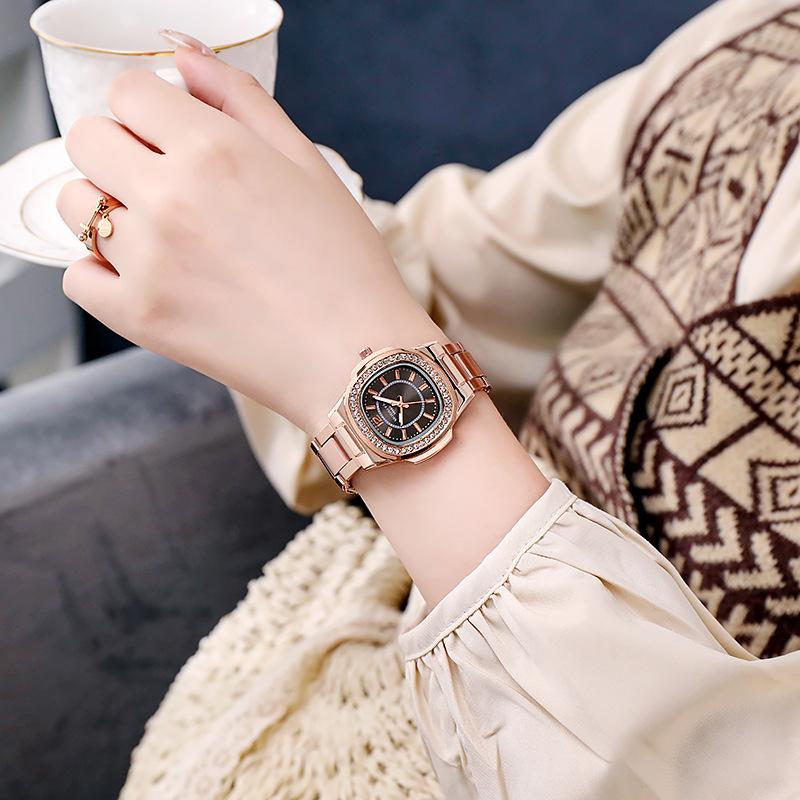 Luxury Ladies Fashion Quartz Watch New Rose Gold Stainless Steel Strap Women's Dress Clock Best Gifts Watches