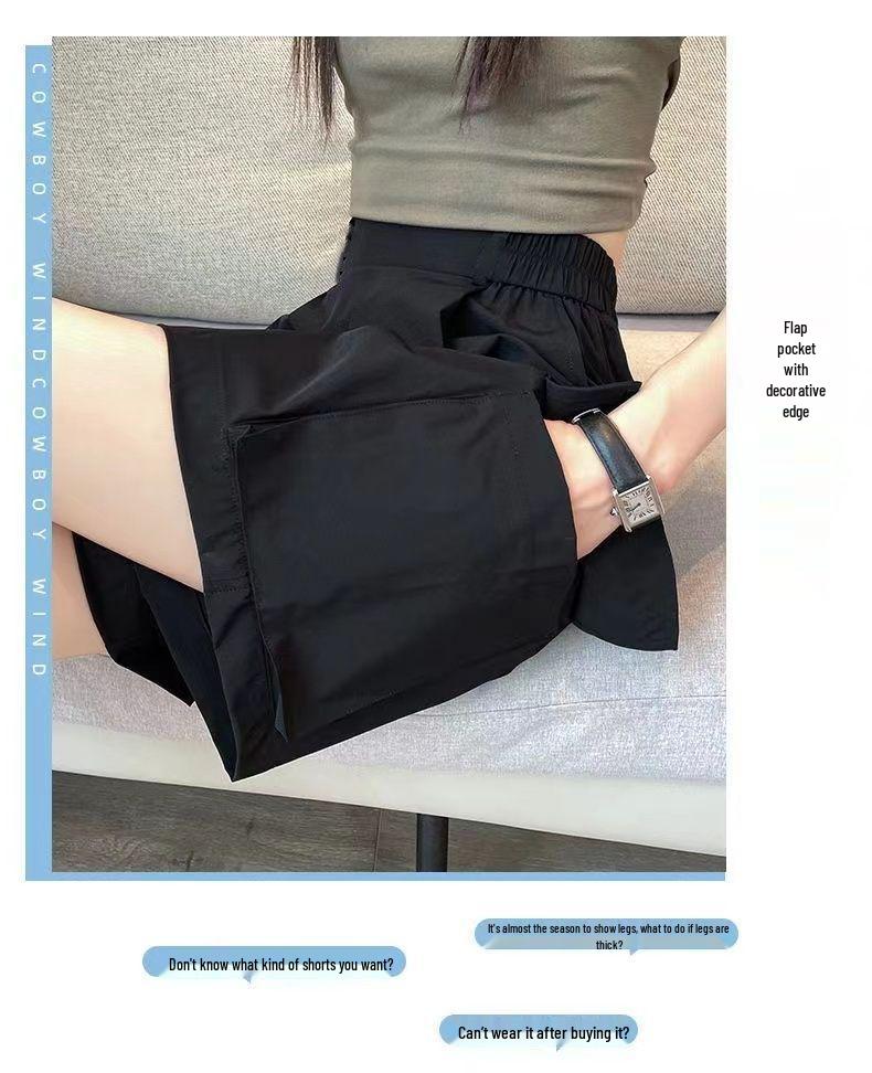 Women's Summer Slimming Ice Silk Wide-Leg Quick-Dry Workwear Shorts