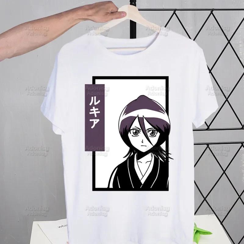 Bleach Anime Kurosaki Ichigo Japanese T Shirt Men Retro Washed Tops Tees Harajuku Tshirt Streetwear Hip Hop Male T-shirts