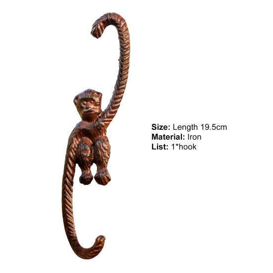 Monkey Shape Plant Bracket Anti-deform Iron Wind Chimes Wall Plant Hook for Yard