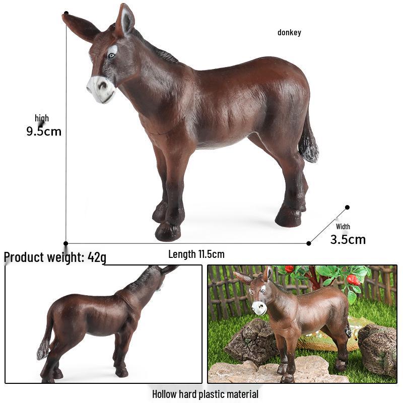 Cross-Border Animal Toy Set: Sheep, Cow, Horse, Donkey, Goat, Poultry Plastic Models