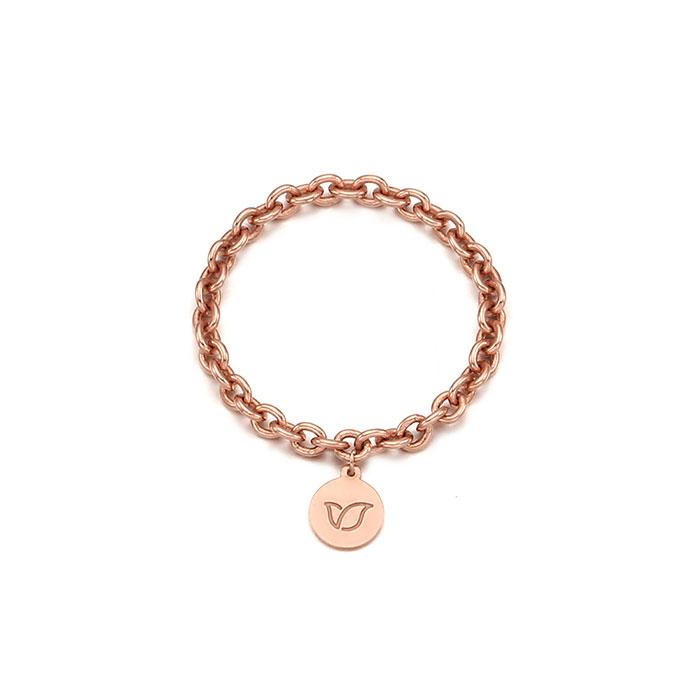 Tirrlirr Tinkle Tulli Silver Pink Chain Ring Trssvp13307M