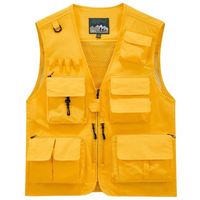 Men's Casual Outdoor Unloadable Multifunctional Reporter Travel Photography Mesh Quick Drying Fishing Vest Men