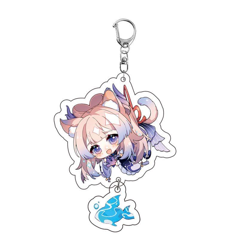 Game Keychains Acrylic Figure School Bag Keychian Holder Key Ring For Children Girl Men Accessories
