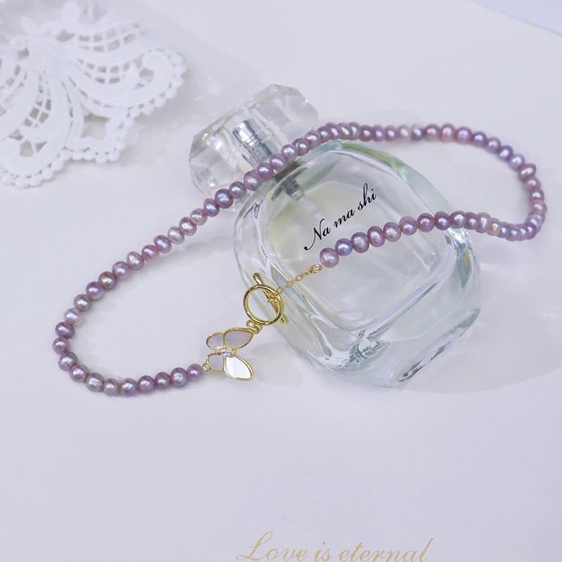 Freshwater Pearl Butterfly Clavicle Necklace: Women s Fashionable and Versatile Jewelry Without Box