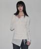 Ledeoli Henley Neck Layered Set Linen Knit Top [Black]