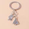 New Alloy Christmas Keychain Snowflake Elk Bell Key Rings Pendant for Christmas Women Girls Handbag Accessories DIY Jewelry Gift