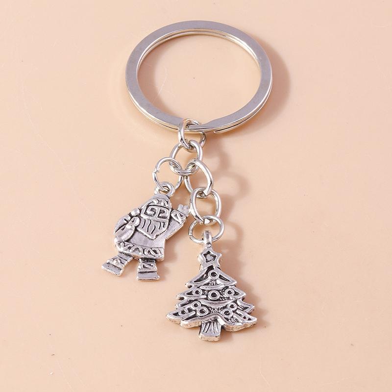 New Alloy Christmas Keychain Snowflake Elk Bell Key Rings Pendant for Christmas Women Girls Handbag Accessories DIY Jewelry Gift