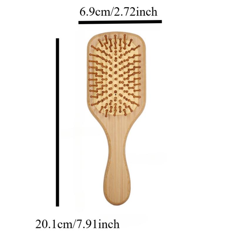 Natural Bamboo Paddle Hair Brush Comb Improve Hair Growth Air Cushion Combs For Scalp Massage Anti-Static No Hair Tangle Comb