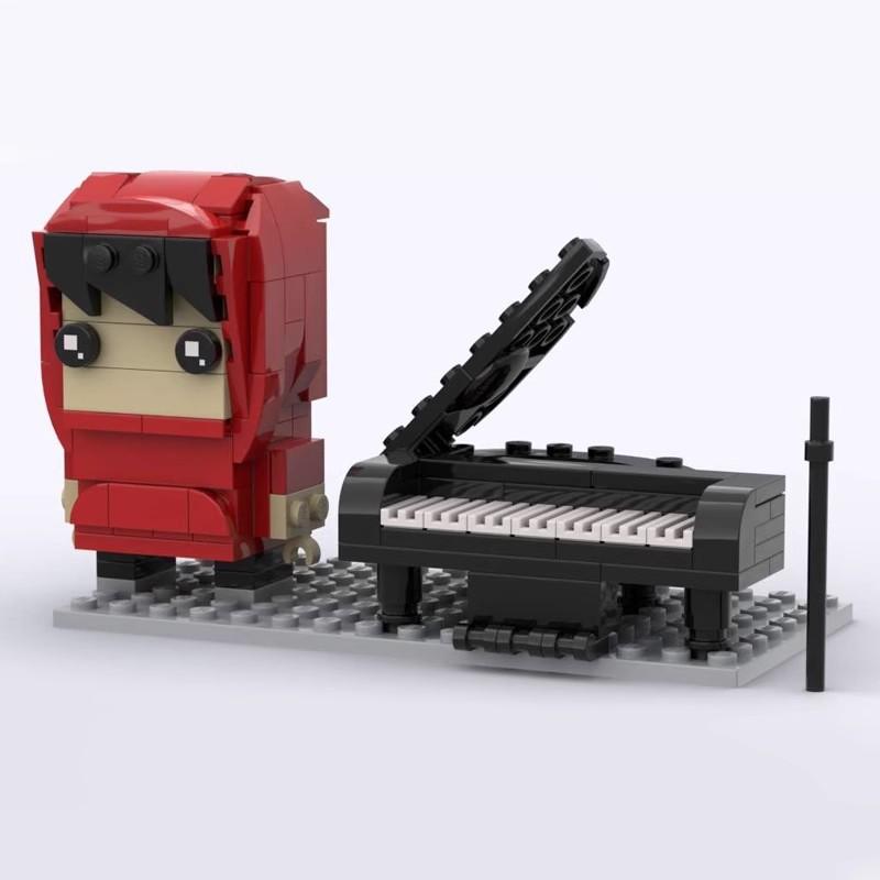 Building Block Is Compatible With Jay Chou, With Piano Assembly And Assembly Building Block Set Square Head Boy Series
