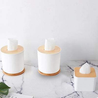Portatovaglioli in Legno Massello Forma Quadrata Legno Plastica Scatola per Fazzoletti Custodia Casa Cucina Porta Carta Scatola Portaoggetti Accessori
