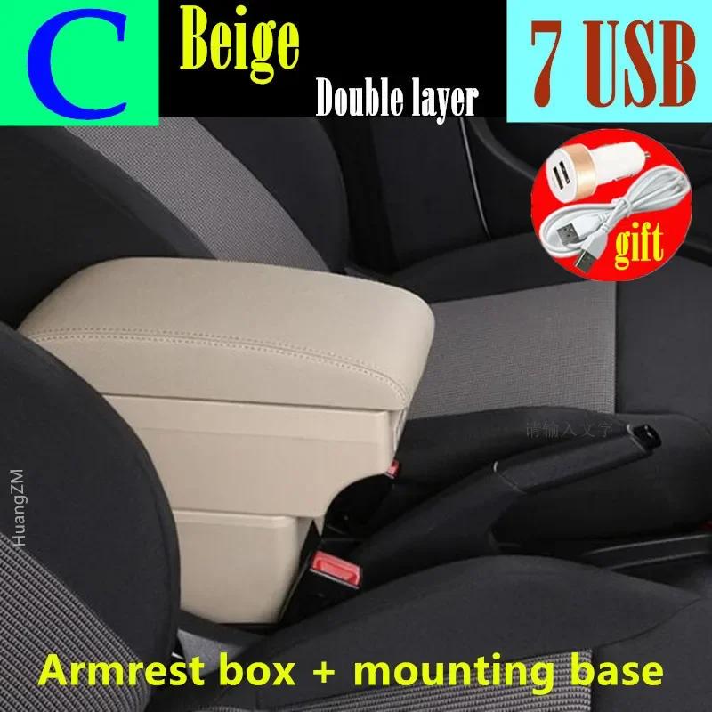 For Peugeot 206 Armrest box For Peugeot 206 207 CC Cabrio Armrest Box Central storage Box Retrofit Interior Car Accessories