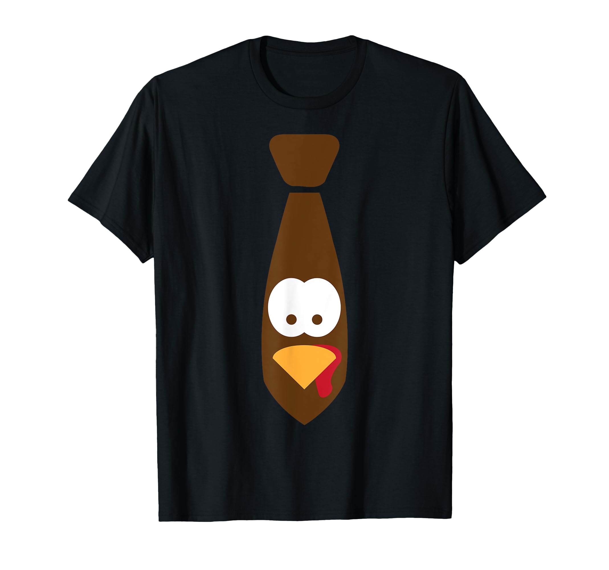 Funny Thanksgiving Turkey Face Tie T-Shirt