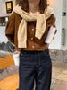 Women's High-Grade Corduroy Polo Shirt – Loose Fit, Purple, Korean Style for Spring & Autumn