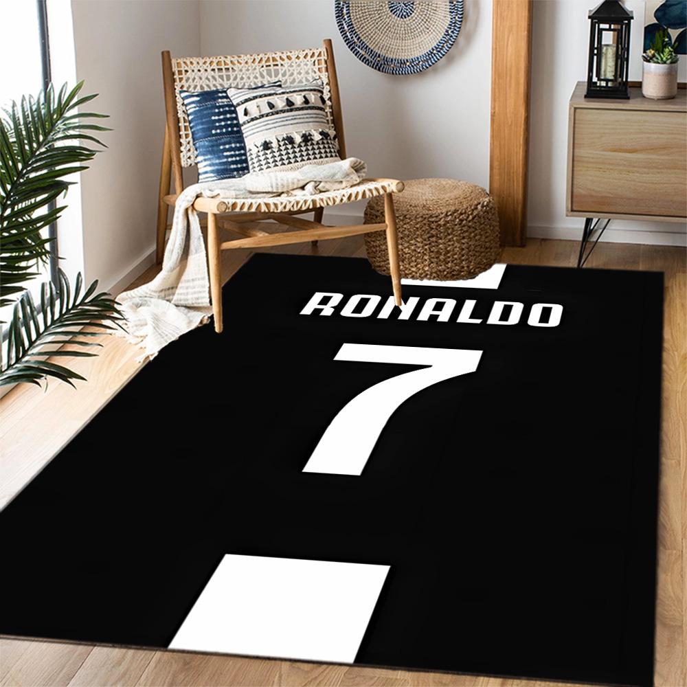Ronaldo's Legendarische Nummer 7 Thema Anti-Slip Vloerkleden - Polyester Woondecoratie, Geschikt voor Slaapkamers, Woonkamers, Entrees, Studio's en Decoraties