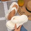 Fashion White Platform Flip Flops for Women Summer 2026 Thick Sole Eva Pillow Slippers Woman Comfy Non Slip Beach Sldies Sandals