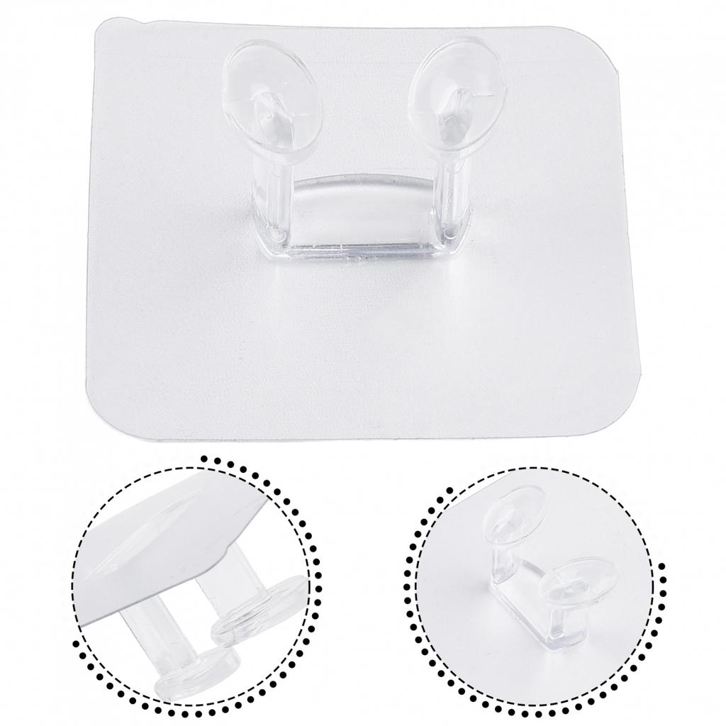 1 X Transparent Strong Sticky Wall Hanging Nail-free Hook Kitchen Bathroom Parts