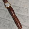 Used Working item CITIZEN Hennessy Men's Watch Square TANK Roman Index Leather Belt Vintage