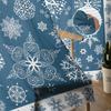 Christmas Blue Snowflake Texture Living Room Transparent Tulle Window Curtain Bedroom Kitchen Decor Veil Drapes Curtains