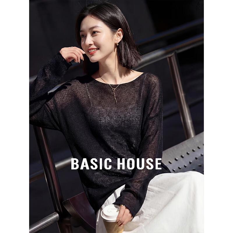 

Basic House Women s Thin Off-Shoulder Tencel Knit Cardigan L