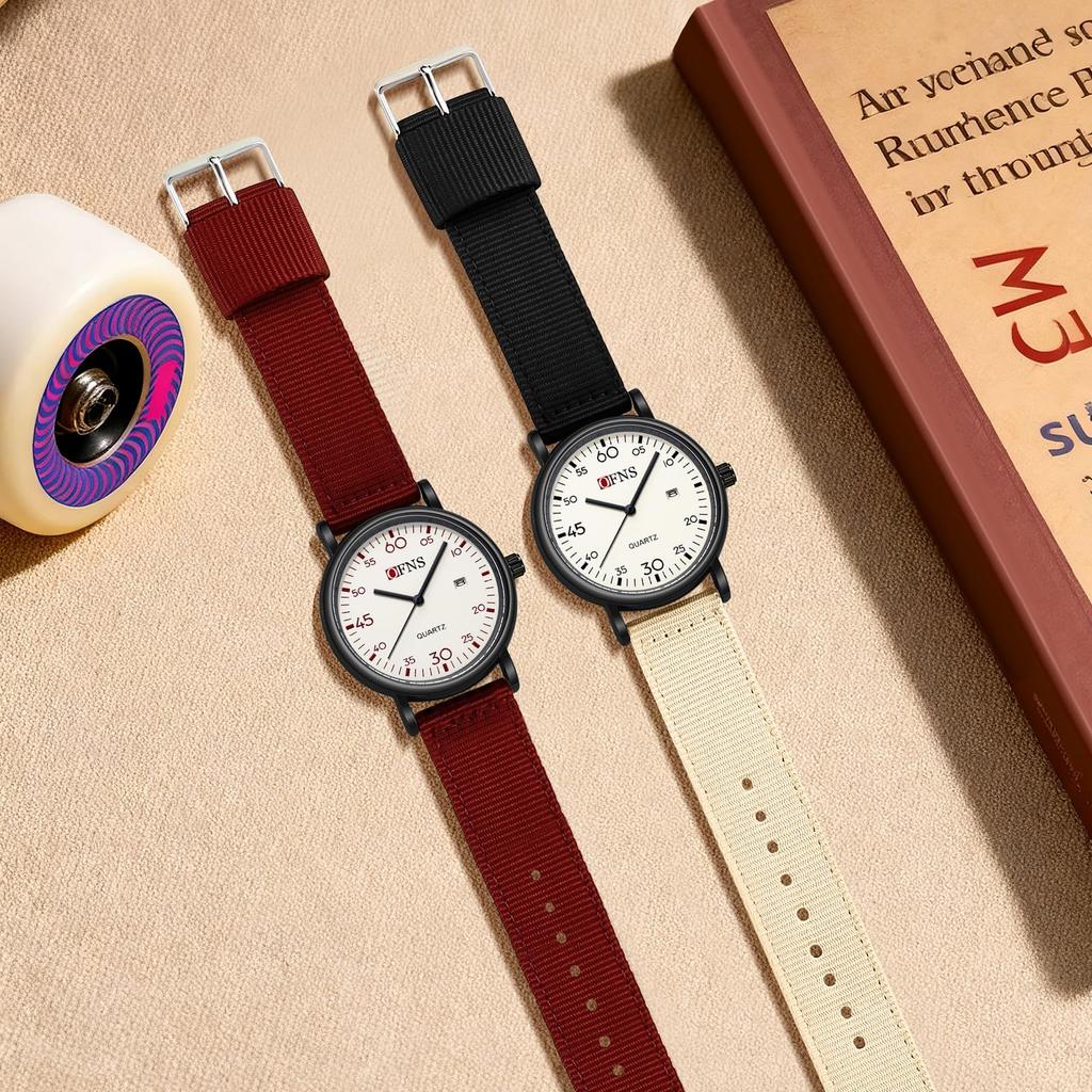 Anacend Watch, Simple, Date, Quartz, Analog, 3ATM Water Resistant, Cute, Stylish, Easy-to-Read, Popular, Unisex, For Students, High School Students,