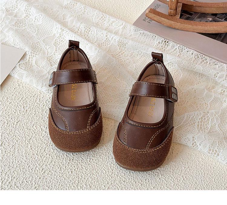Girls' 2026 Spring/Autumn Mary Jane Leather Moccasins - Soft Sole Princess Shoes for Kids