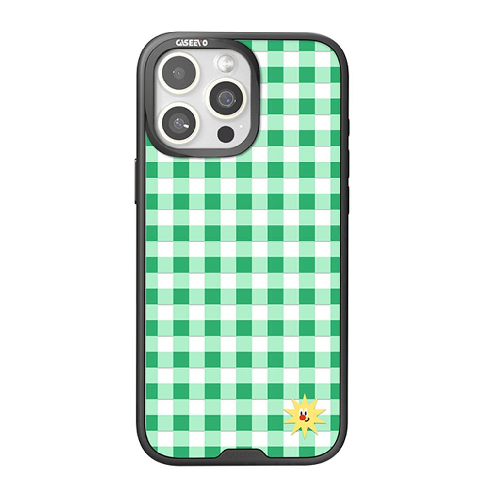 

CASEEVO For iPhone 15 Pro Max Case Compatible with MagSafe TPU Acrylic Magnetic Phone Cover with Detachable Grid Backplate Green