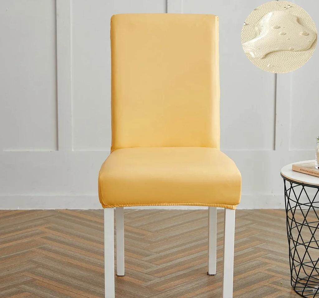 Chair Covers Waterproof for Dining Chair PU Slipcover Prevent Oil Stain, Stretch dustproof Protector Kitchen Chair cover