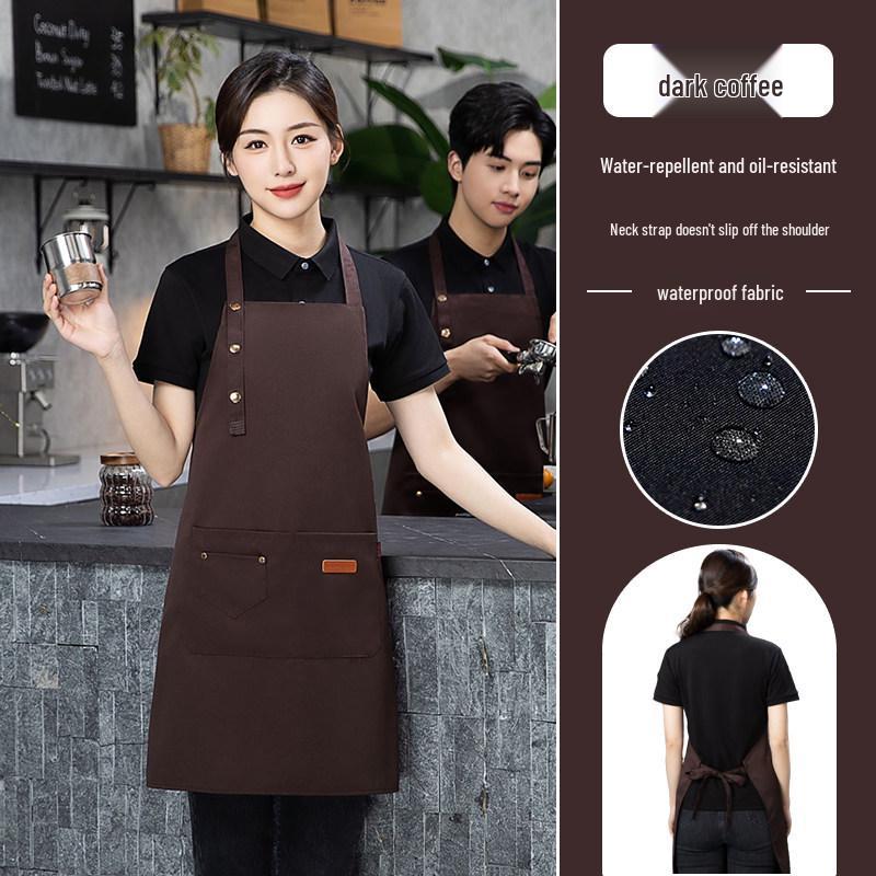 Men's Waterproof, Oil-Proof, Wear-Resistant Canvas Apron for BBQ & Catering