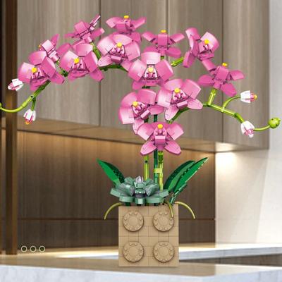 Stavební bloky Květina Orchidej Série Bonsai Květina Cihly Sada Domácí Dekorace Kolekce Hračky Dárky