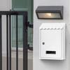 Lysmics Mailbox, Post Box, Wall-Mounted, Key-Lock, Metal, White, Small (White)