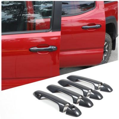 Cache-poignée de porte latérale extérieure en fibre de carbone ABS pour Toyota Tacoma 2015-22