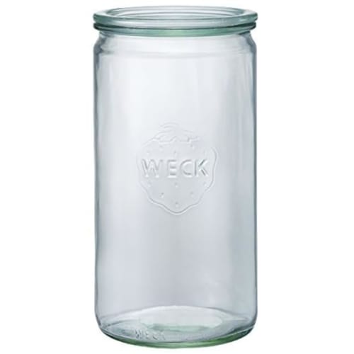 Tyskland/WECK | Rett form 1550ml WE-974 / Oppbevaringsbeholder/Glassbeholder med plastlokk og original klistremerke